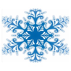 Snowflakes Blue Flower Double Sided Flano Blanket (medium)  by Mariart