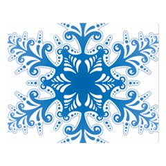 Snowflakes Blue Flower Double Sided Flano Blanket (large)  by Mariart