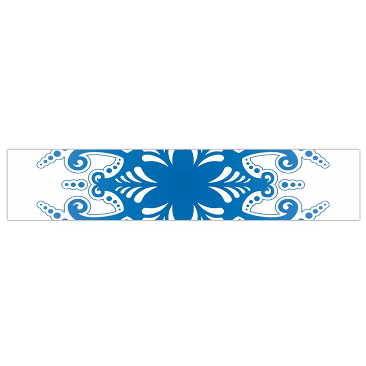 Snowflakes Blue Flower Flano Scarf (Small)