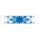 Snowflakes Blue Flower Flano Scarf (Small) Back