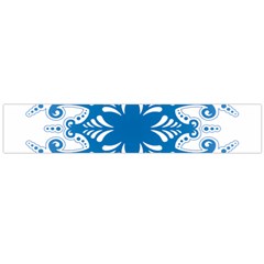 Snowflakes Blue Flower Flano Scarf (large)