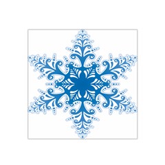 Snowflakes Blue Flower Satin Bandana Scarf by Mariart