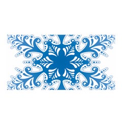 Snowflakes Blue Flower Satin Wrap by Mariart