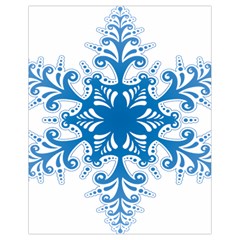 Snowflakes Blue Flower Drawstring Bag (small) by Mariart