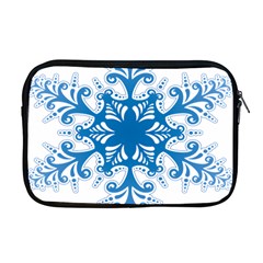 Snowflakes Blue Flower Apple Macbook Pro 17  Zipper Case by Mariart