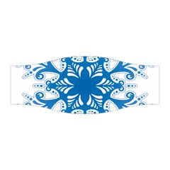 Snowflakes Blue Flower Stretchable Headband by Mariart