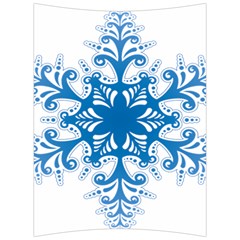 Snowflakes Blue Flower Back Support Cushion