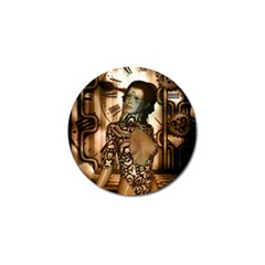 Steampunk, Steampunk Women With Clocks And Gears Golf Ball Marker by FantasyWorld7