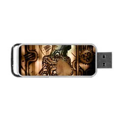 Steampunk, Steampunk Women With Clocks And Gears Portable Usb Flash (one Side) by FantasyWorld7