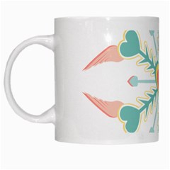 Snowflakes Heart Love Valentine Angle Pink Blue Sexy White Mugs by Mariart