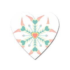 Snowflakes Heart Love Valentine Angle Pink Blue Sexy Heart Magnet by Mariart