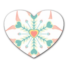 Snowflakes Heart Love Valentine Angle Pink Blue Sexy Heart Mousepads by Mariart