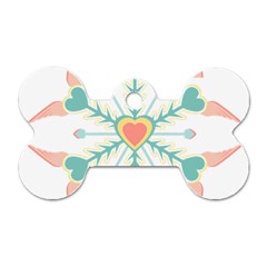 Snowflakes Heart Love Valentine Angle Pink Blue Sexy Dog Tag Bone (two Sides) by Mariart