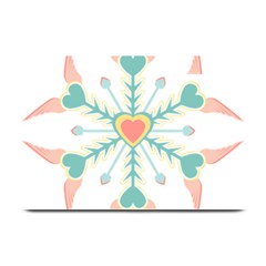 Snowflakes Heart Love Valentine Angle Pink Blue Sexy Plate Mats by Mariart