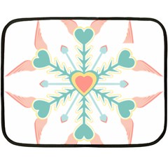 Snowflakes Heart Love Valentine Angle Pink Blue Sexy Double Sided Fleece Blanket (mini)  by Mariart