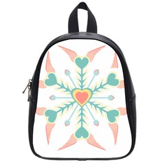 Snowflakes Heart Love Valentine Angle Pink Blue Sexy School Bag (small) by Mariart