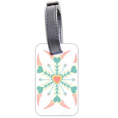 Snowflakes Heart Love Valentine Angle Pink Blue Sexy Luggage Tags (one Side)  by Mariart