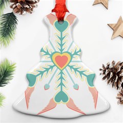 Snowflakes Heart Love Valentine Angle Pink Blue Sexy Christmas Tree Ornament (two Sides)