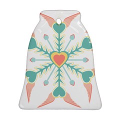 Snowflakes Heart Love Valentine Angle Pink Blue Sexy Bell Ornament (two Sides) by Mariart