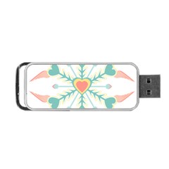 Snowflakes Heart Love Valentine Angle Pink Blue Sexy Portable Usb Flash (one Side) by Mariart