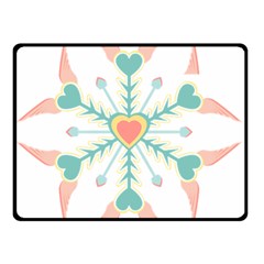 Snowflakes Heart Love Valentine Angle Pink Blue Sexy Double Sided Fleece Blanket (small)  by Mariart