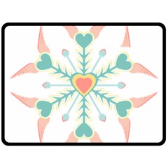 Snowflakes Heart Love Valentine Angle Pink Blue Sexy Double Sided Fleece Blanket (large)  by Mariart