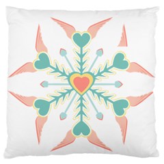 Snowflakes Heart Love Valentine Angle Pink Blue Sexy Standard Flano Cushion Case (one Side) by Mariart