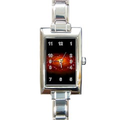 Space Galaxy Black Sun Rectangle Italian Charm Watch by Mariart