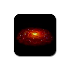 Space Galaxy Black Sun Rubber Coaster (square) 