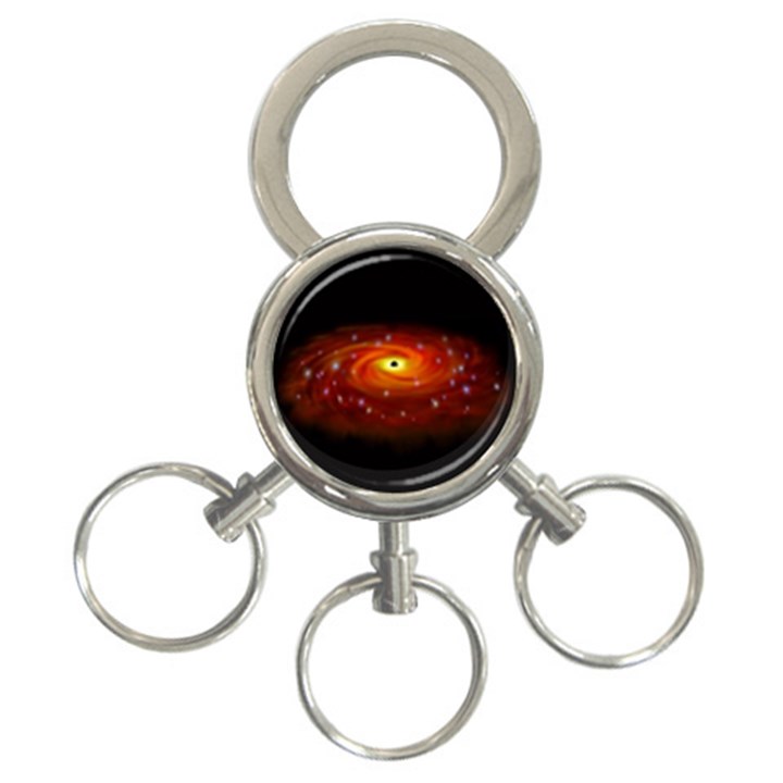 Space Galaxy Black Sun 3-Ring Key Chains