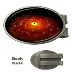 Space Galaxy Black Sun Money Clips (oval) 