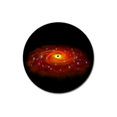 Space Galaxy Black Sun Magnet 3  (round) by Mariart