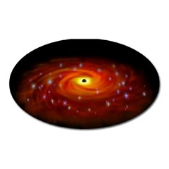 Space Galaxy Black Sun Oval Magnet by Mariart