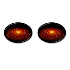 Space Galaxy Black Sun Cufflinks (oval)