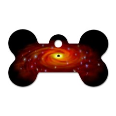 Space Galaxy Black Sun Dog Tag Bone (two Sides) by Mariart