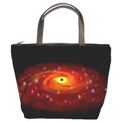 Space Galaxy Black Sun Bucket Bags by Mariart