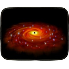 Space Galaxy Black Sun Fleece Blanket (mini)