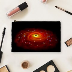 Space Galaxy Black Sun Cosmetic Bag (medium)  by Mariart