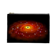 Space Galaxy Black Sun Cosmetic Bag (large) 