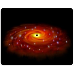 Space Galaxy Black Sun Fleece Blanket (medium) 