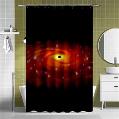 Space Galaxy Black Sun Shower Curtain 48  X 72  (small) 