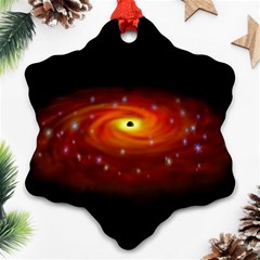 Space Galaxy Black Sun Ornament (snowflake) by Mariart