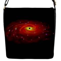 Space Galaxy Black Sun Flap Messenger Bag (s)