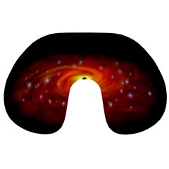 Space Galaxy Black Sun Travel Neck Pillows by Mariart