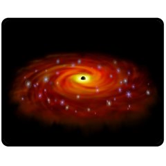 Space Galaxy Black Sun Double Sided Fleece Blanket (medium) 