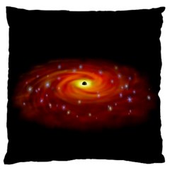 Space Galaxy Black Sun Large Flano Cushion Case (two Sides)