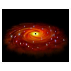 Space Galaxy Black Sun Double Sided Flano Blanket (medium)  by Mariart