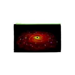 Space Galaxy Black Sun Cosmetic Bag (xs) by Mariart