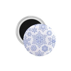 Snowflakes Blue White Cool 1 75  Magnets by Mariart