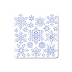 Snowflakes Blue White Cool Square Magnet Front